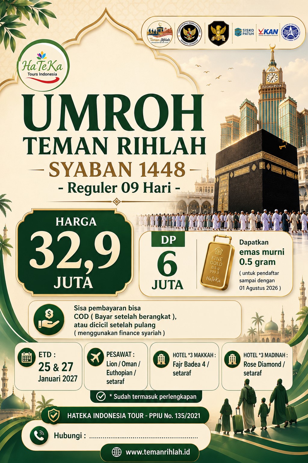 PAKET SYABAN 1448H - 9 Hari