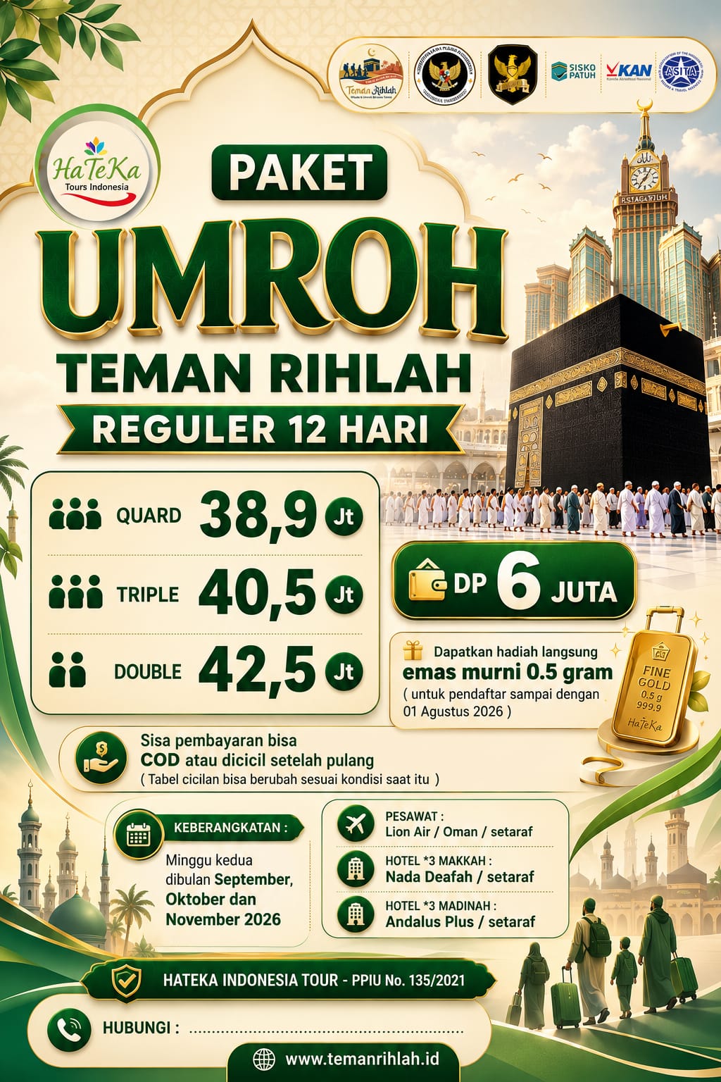 PAKET REGULER 12 HARI